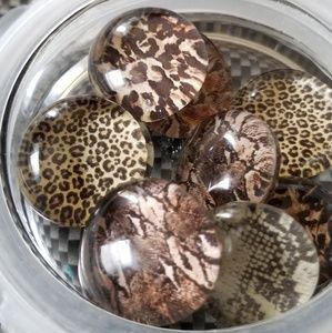 10 custom handmade cabochons glass gems flat marbl